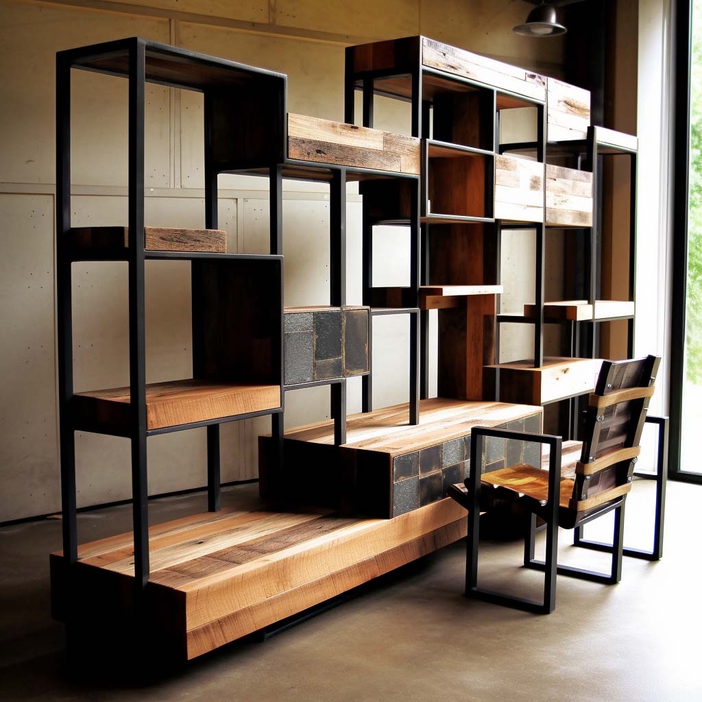 loft wood steel furniture ideas design